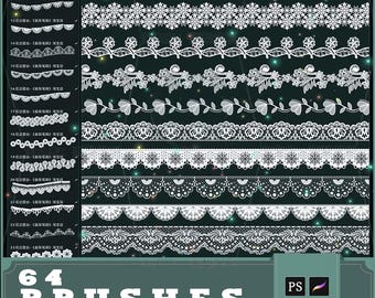 procreate brush ps brush romantic lace pattern ribbon embroidery hollow wedding dress clothing fabric