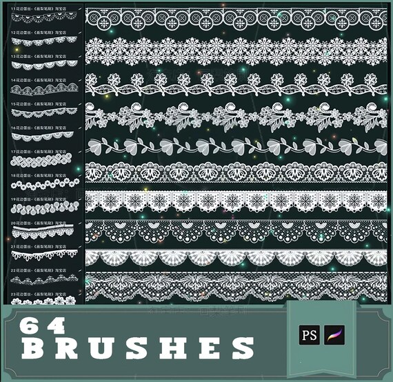 procreate brush ps brush romantic lace pattern ribbon embroidery hollow wedding dress clothing fabric