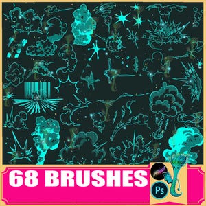 Anime Comic Explosion Brushes: Procreate & Photoshop (68)