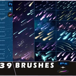 Meteor Shower Brushes: Galaxy Stars for Procreate & Photoshop