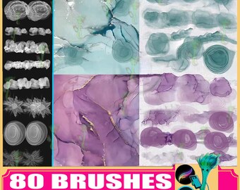 Realistic Marble Watercolor Texture Brushes for Procreate & Photoshop