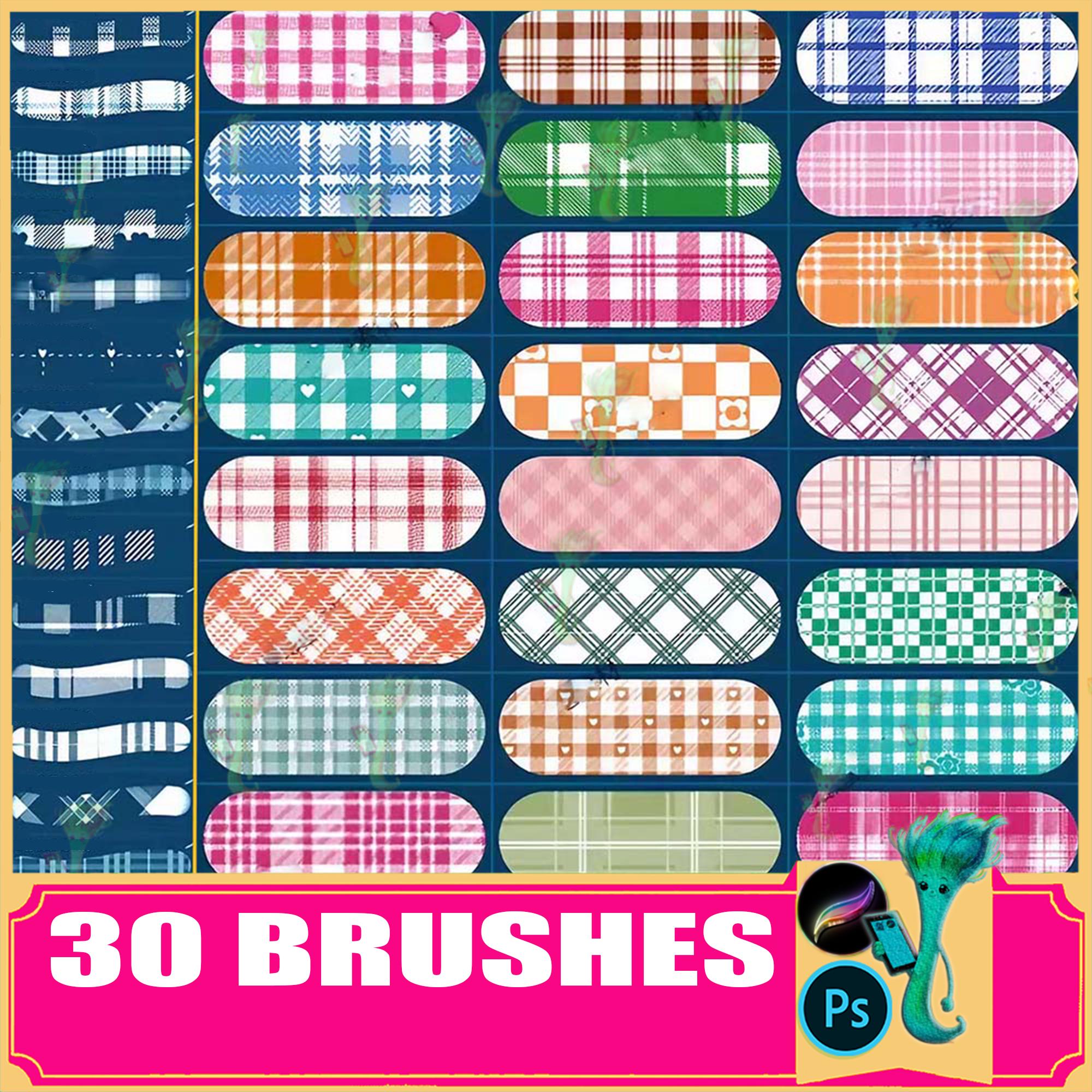 Plaid Texture Brush Set for Procreate & Photoshop - Etsy