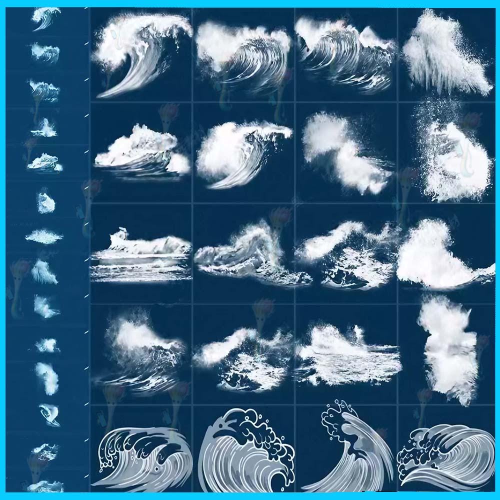 Sea Waves Brushes for Procreate & Photoshop (60 Brushes) - Etsy
