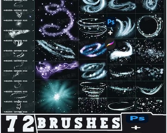 procreate brushes magic ice and snow fluorescent special effects starlight snowflake light effect star photography later, photoshop brushes