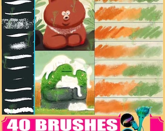 Procreate Chalk Brushes, Digital Art Brush, Procreate Stamps, Textured Brushes, photoshop brushes, cuet brushes procreate