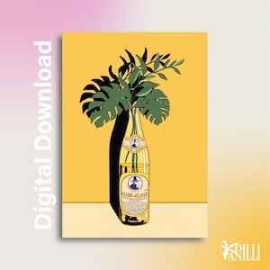 Club Mate Poster - Digital Download - Retro Style Illustration - Wall Art