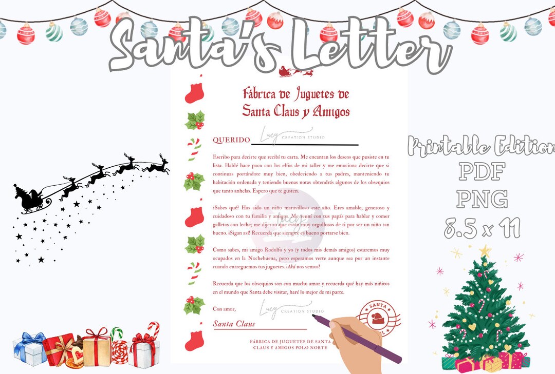 Santa C.pdf Letter From Santa Claus. Png. Pdf. Printable Letter - Etsy