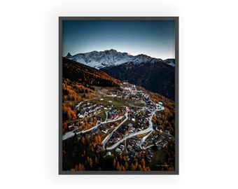 Peisey-Vallandry station, Aerial view October 2022, Peisey-Vallandry, Alps, AlpesPanoramas, Clecuru