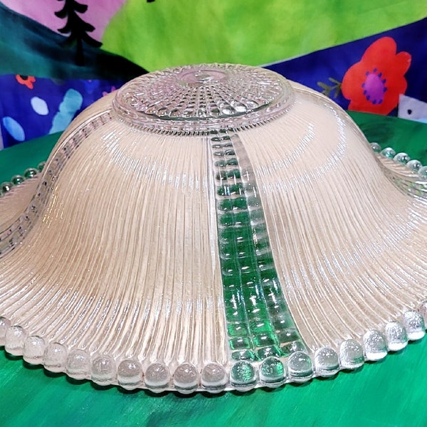 Vintage Pressed Glass Art Deco Ceiling Light Cover