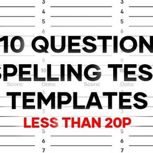 Spelling Test Templates | Test and Practise Spelling Words