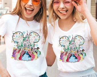 Colorful Disney Princess Castle Shirt, Disney Girls Trip Shirt, Princess Shirt, Magical Castle Shirt, Disneyworld Girls Shirt, Minnie Ears