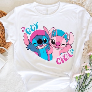 Disney Stitch Angel Gender Reveal Shirt, Keeper Of The Gender Shirt, Disney Theme Gender Reveal Party, Disney Ohana Shirt, Cute Stitch Shirt