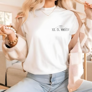 Custom Roman Numeral Shirt, Personalized Couples Shirt, Anniversary Gifts, Valentine&#39;s Day Shirt, Custom Couple Shirt, Gift For Wife
