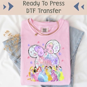 Disney Princess DTF Transfer, Minnie Coquette Design, Girl&#39;s Disney Design Ready To Press, Disneyland Image Transfer, Magical Kingdom DTF