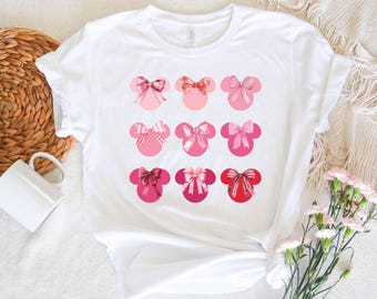 Minnie Ears Coquette Shirt, Disney Coquette Shirt, Mädchen Disneyland Shirt, Pink Coquette T-Shirt, Coquette Bow Shirt, trendiges Shirt, Pink Disney