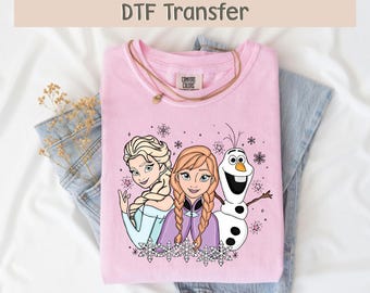 Princess Elsa DTF Transfer, Elsa And Anna Design, Frozen Olaf Dtf Transfer, Disney Princess DTF, Disney Frozen Dtf, Disneyland DTF