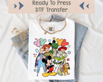 Mickey And Friends DTF Transfer, Toy Story Dtf, Disneyland DTF, Disney Ready To Press, Woody And Jessie Image Transfer, Disney Buzz DTF