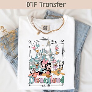 Disneyland DTF Transfer, Mickey And Friends DTF, Girl&#39;s Disney Dtf Design, Disney Women Image Transfer, Disney Castle Dtf Transfer