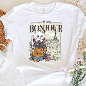 Shirt Disney Aristocats Marie Cat, Shirt Disneyland Paris Aristocats Disneyland Parijs, Marie&#39;s Elegance, T-shirt Disney Cat Lovers, Disneyland Cats damesshirt