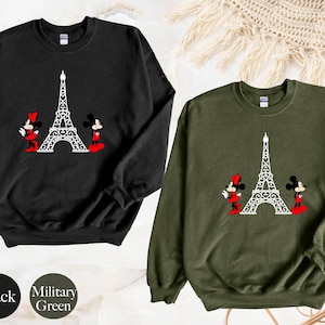 Disneyland Paris Mickey Minnie Sweatshirt, Eiffel Tower Mickey Minnie Crewneck, Disney Paris Vacation Shirt, Paris Family Trip Match Clothes image 5