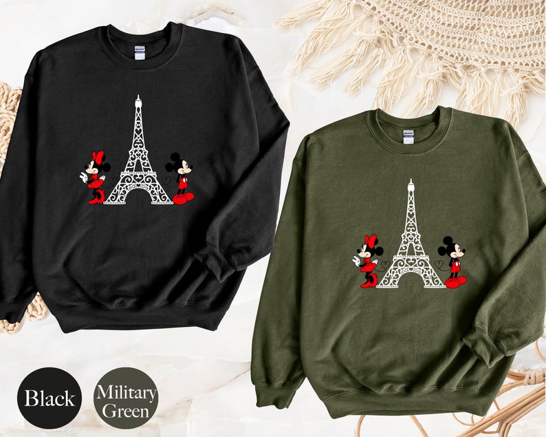 Disneyland Paris Mickey Minnie Sweatshirt, Eiffel Tower Mickey Minnie Crewneck, Disney Paris Vacation Shirt, Paris Family Trip Match Clothes image 5