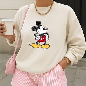 Classic Mickey Sweatshirt, Retro Mickey Mouse Sweatshirt, Sketch Disney Sweatshirt, Disney Family Matching Sweatshirt, Disney Group Shirts image 1