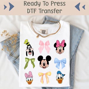 Disney Coquette DTF Transfer, Disneyland DTF, Mickey And Friends Ready To Press, Mickey Image Transfer, Disney Trendy Shirts DTF Design