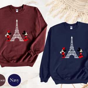Disneyland Paris Mickey Minnie Sweatshirt, Eiffel Tower Mickey Minnie Crewneck, Disney Paris Vacation Shirt, Paris Family Trip Match Clothes image 6