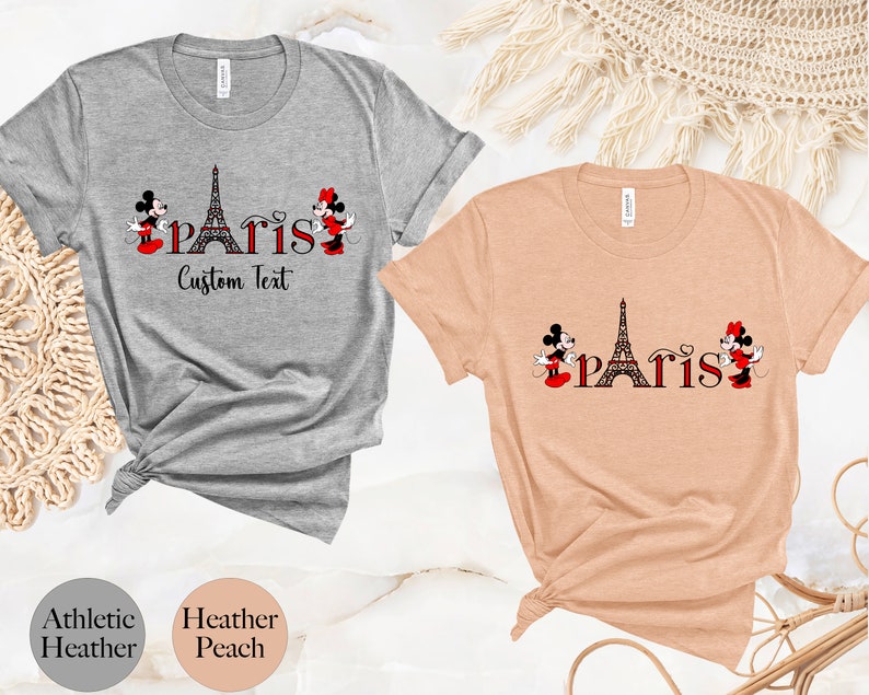 Couples Disneyland Paris Shirt, Mickey Minnie Paris Shirt, Disney Paris Trip T-Shirt, Couples Paris Vacation Shirt, Eiffel Tower Family Tee image 4