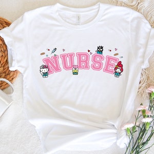 Hello Cat Nursing Shirt, Kitty Nurse Shirt, RN Shirt, Kawaii Cat Girls Shirt, Kawaii Kitty Tee, Cute Hello Cat Lovers Shirt, New Nurse Gift