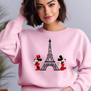 Disneyland Paris Mickey Minnie Sweatshirt, Eiffel Tower Mickey Minnie Crewneck, Disney Paris Vacation Shirt, Paris Family Trip Match Clothes image 3