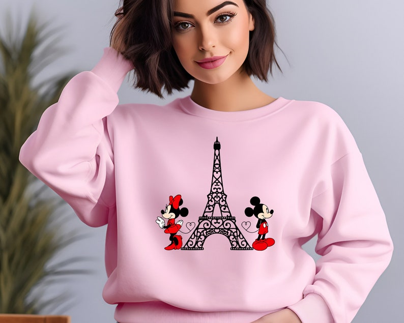 Disneyland Paris Mickey Minnie Sweatshirt, Eiffel Tower Mickey Minnie Crewneck, Disney Paris Vacation Shirt, Paris Family Trip Match Clothes image 3