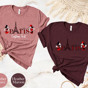 Couples Disneyland Paris Shirt, Mickey Minnie Paris Shirt, Disney Paris Trip T-Shirt, Couples Paris Vacation Shirt, Eiffel Tower Family Tee image 5