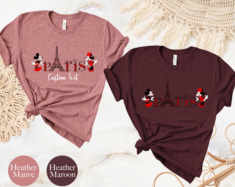Couples Disneyland Paris Shirt, Mickey Minnie Paris Shirt, Disney Paris Trip T-Shirt, Couples Paris Vacation Shirt, Eiffel Tower Family Tee image 5