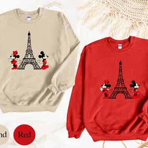Disneyland Paris Mickey Minnie Sweatshirt, Eiffel Tower Mickey Minnie Crewneck, Disney Paris Vacation Shirt, Paris Family Trip Match Clothes image 4