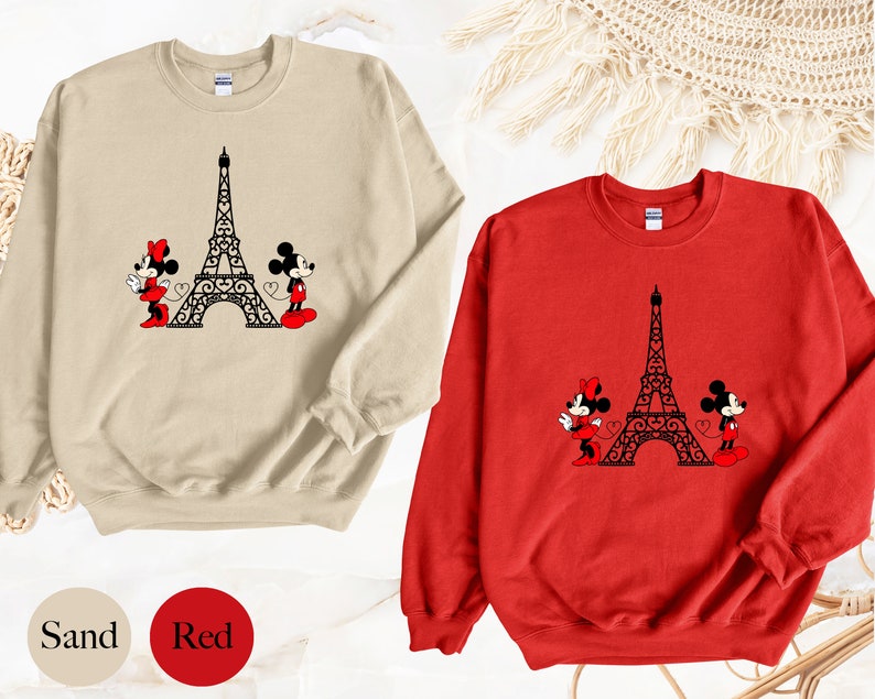 Disneyland Paris Mickey Minnie Sweatshirt, Eiffel Tower Mickey Minnie Crewneck, Disney Paris Vacation Shirt, Paris Family Trip Match Clothes image 4