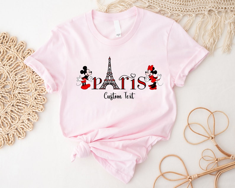 Couples Disneyland Paris Shirt, Mickey Minnie Paris Shirt, Disney Paris Trip T-Shirt, Couples Paris Vacation Shirt, Eiffel Tower Family Tee image 3