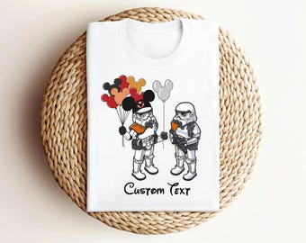 Camiseta Disney de Star Wars, camiseta con orejas de Mickey de Stormtrooper, camiseta de Star Wars de la tripulación Disney, camiseta personalizada de Star Wars, camiseta de fiesta de Star Wars de Disney