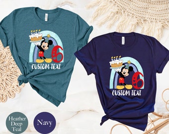 Disney Mickey Birthday Party Shirt, Custom Mickey Birthday Cake Shirt, Disney Birthday Family Trip Shirt, Personalized Kids Birthday Shirt