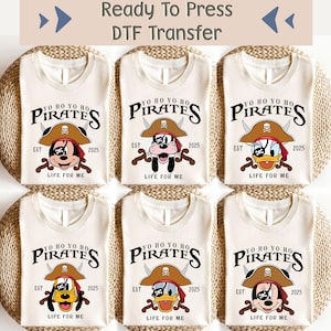Disney Pirates DTF Transfer, Disneyland DTF, Pirate Mickey Ready To Press, Disney Matching Image Transfer, Disney Trendy DTF, Caribbean Dtf