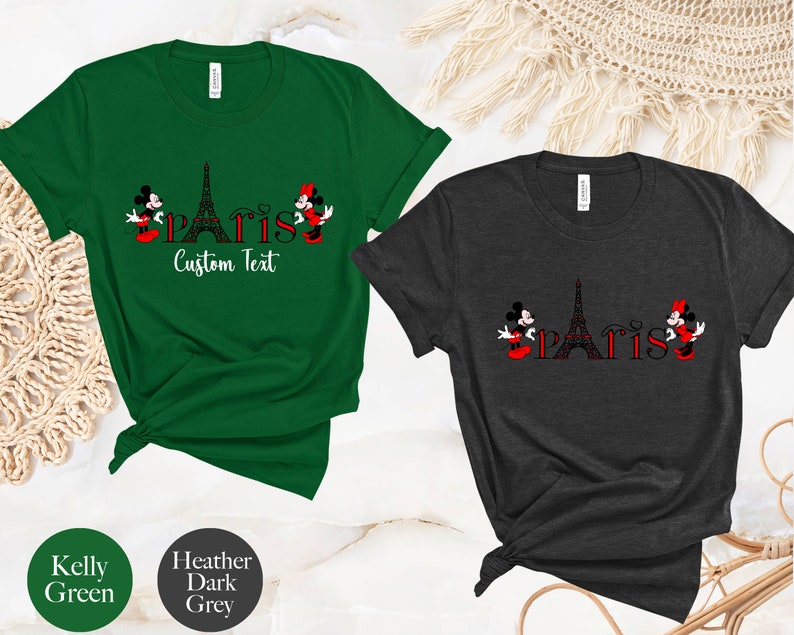 Couples Disneyland Paris Shirt, Mickey Minnie Paris Shirt, Disney Paris Trip T-Shirt, Couples Paris Vacation Shirt, Eiffel Tower Family Tee image 7