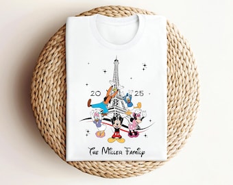 Disneyland Paris Shirt, Custom Disneyland Paris Shirt, Paris Disneyland Family Trip Shirt, Mickey And Friends Disneyland Eiffel Tower Shirt