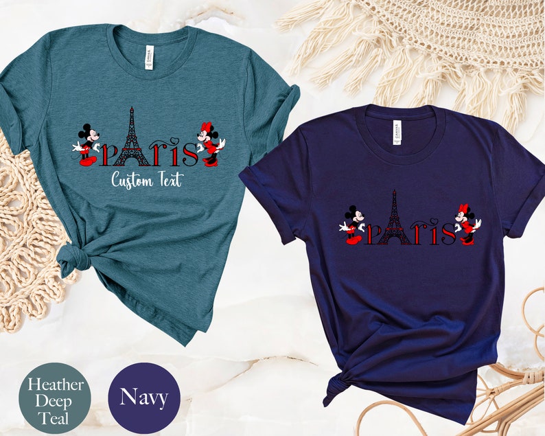 Couples Disneyland Paris Shirt, Mickey Minnie Paris Shirt, Disney Paris Trip T-Shirt, Couples Paris Vacation Shirt, Eiffel Tower Family Tee image 6