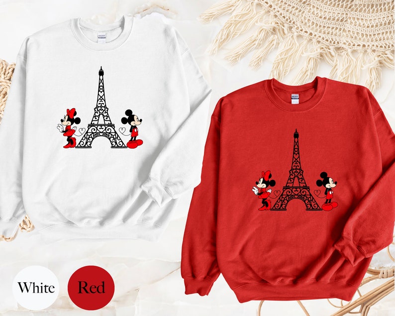 Disneyland Paris Mickey Minnie Sweatshirt, Eiffel Tower Mickey Minnie Crewneck, Disney Paris Vacation Shirt, Paris Family Trip Match Clothes image 8