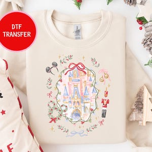 Retro Magic Kingdom Christmas DTF Transfer, Disneyland Christmas Ready to Press, Magical Castle Christmas Dtf, Disney Nutcracker Dtf