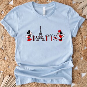 Couples Disneyland Paris Shirt, Mickey Minnie Paris Shirt, Disney Paris Trip T-Shirt, Couples Paris Vacation Shirt, Eiffel Tower Family Tee image 2