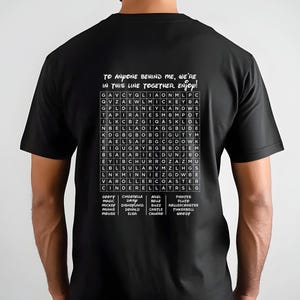 Disney Crossword Puzzle Shirt, Disney Backside Shirt Design, Disney Puzzle Shirt, Disney Family Vacation Shirt, Disney Dad Shirt, Disney Mom