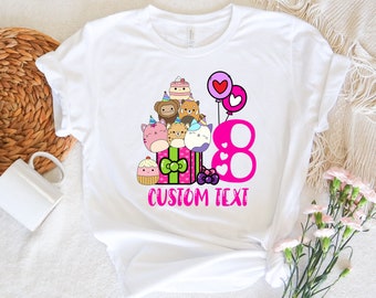 Custom Squishmallow Birthday Girl Shirt, Personalized Squishmallow Birthday Party, Birthday Girl Family Matching T-shirt, Kids Birthday Tee