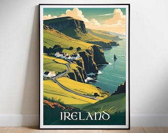 Travel poster Digital Print, Ireland, Downloadable Wall Art, Instant Download
