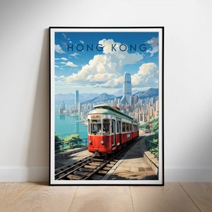 Hong Kong Travel Print Wall Art, City Digital Travelling Poster, Instant Download